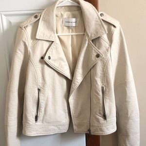 Cupcakes and cashmere cream leather jacket